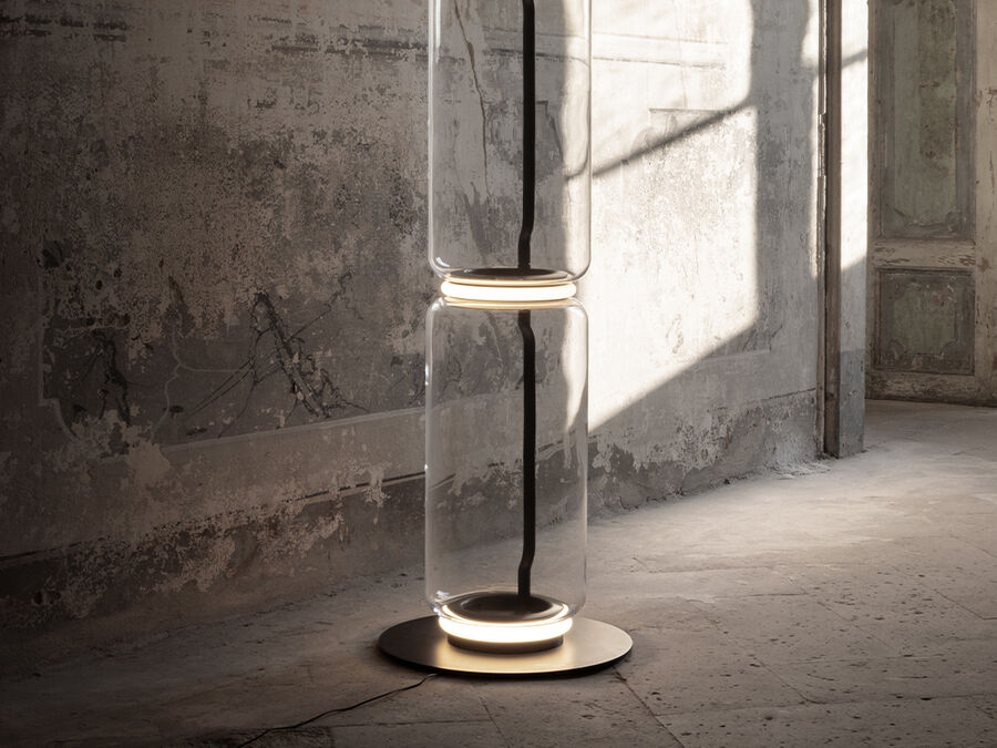 Flos Noctambule Floor 2 High Cylinder Cone Small Base lamp, Floor in environment