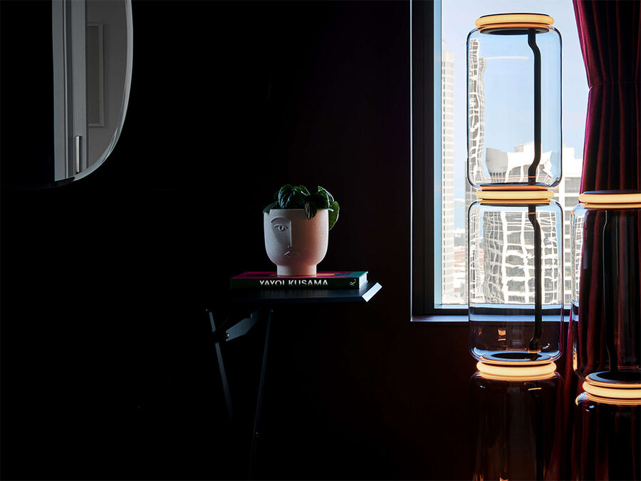 Flos Noctambule Floor 4 High Cylinder Big Base lamp, Floor in environment