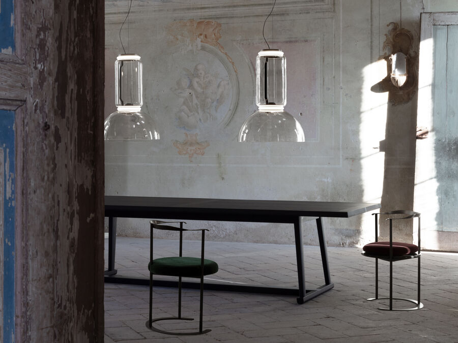 Flos Lampe Noctambule Suspension 1 Low Cylinder Bowl, Aufgehängt im Raum
