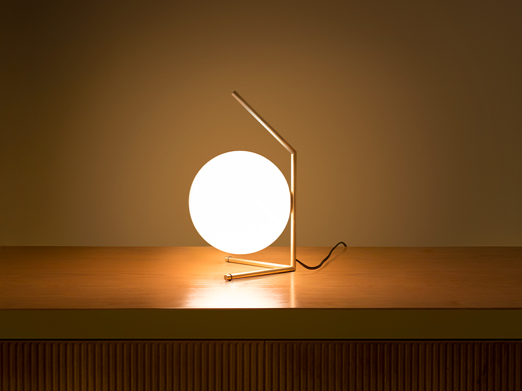 Flos IC Lights T1 Low lamp, Gold and Brass Lamps