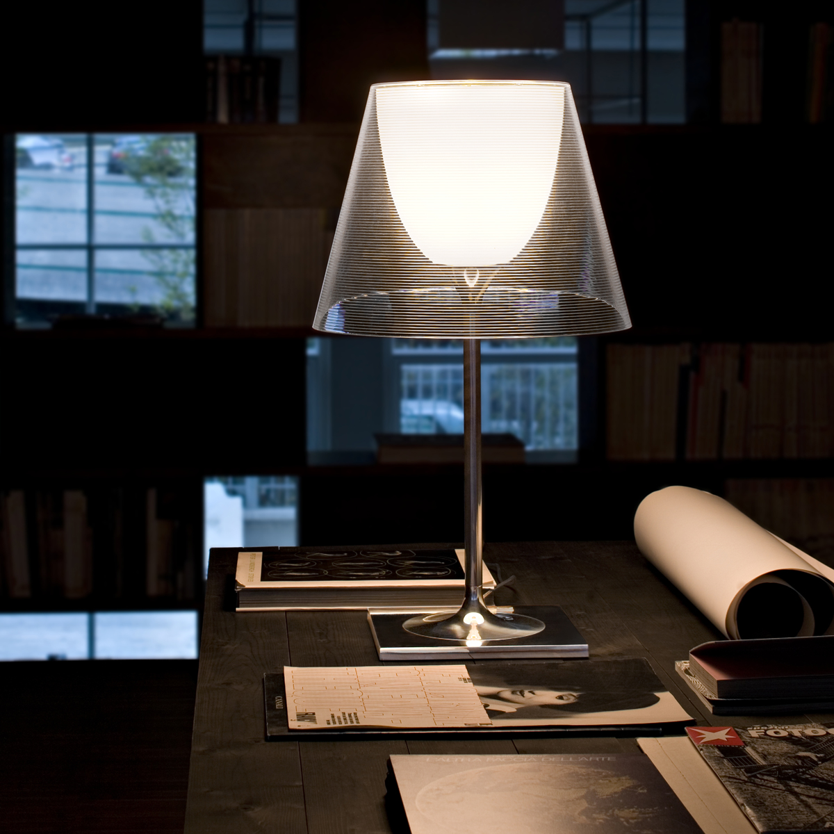 Flos KTribe Table 2 lamp, Silver and Chrome Selection