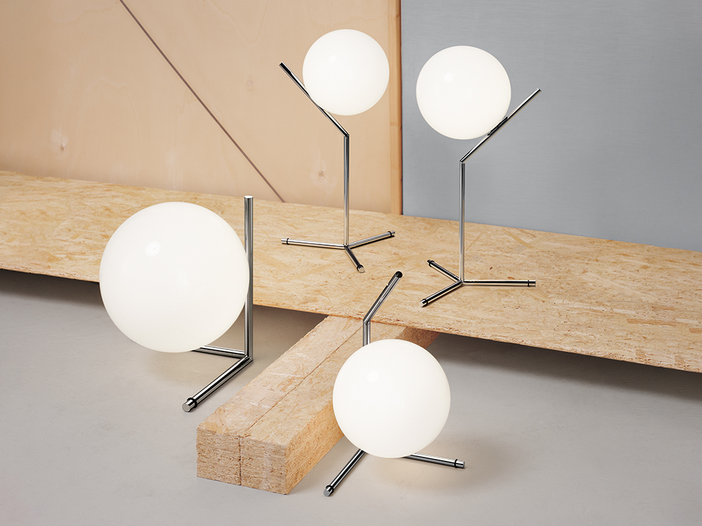 Flos IC Lights T1 High lamp, Silver and Chrome Selection