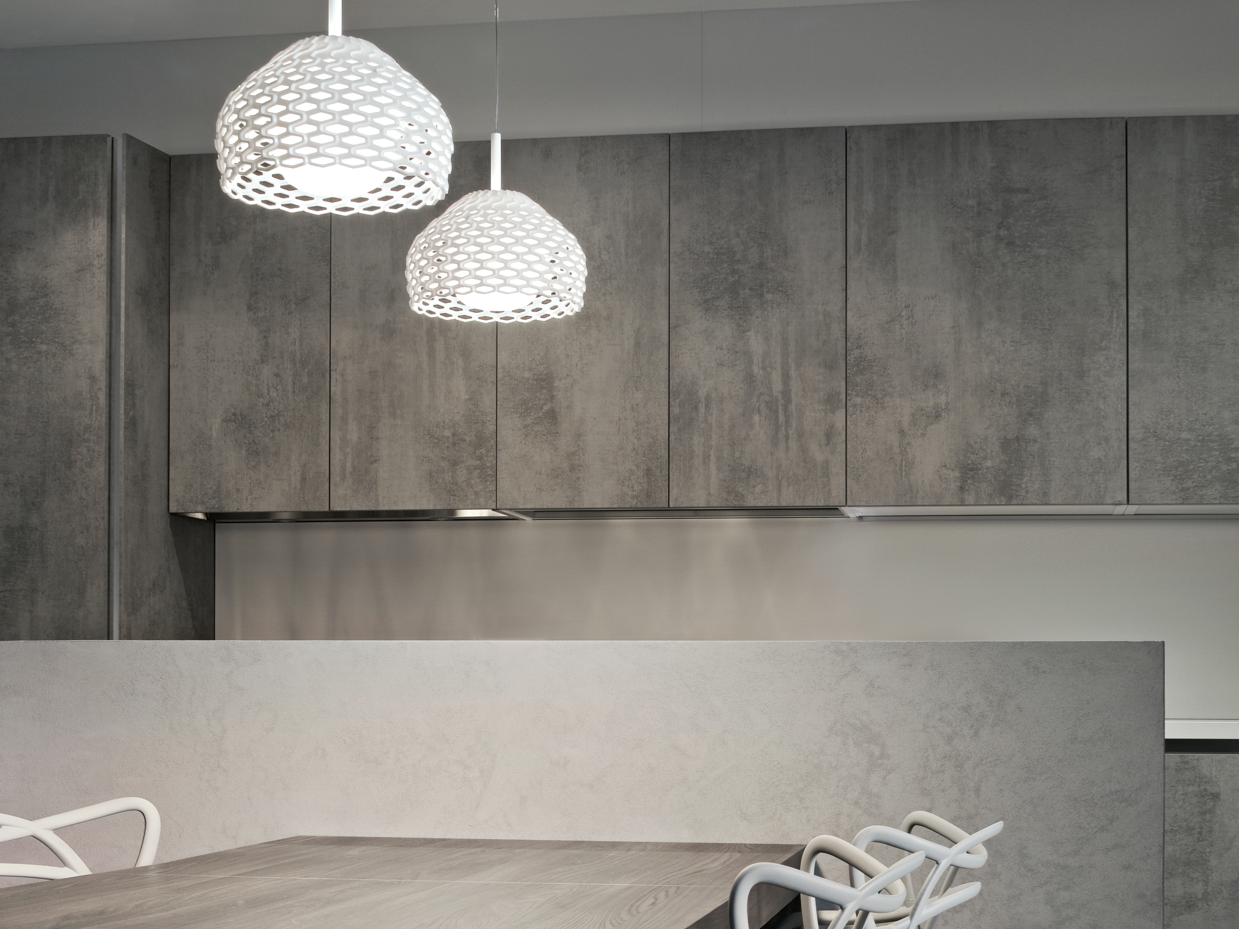 Flos Tatou Suspension 2 lamp, White Lamps