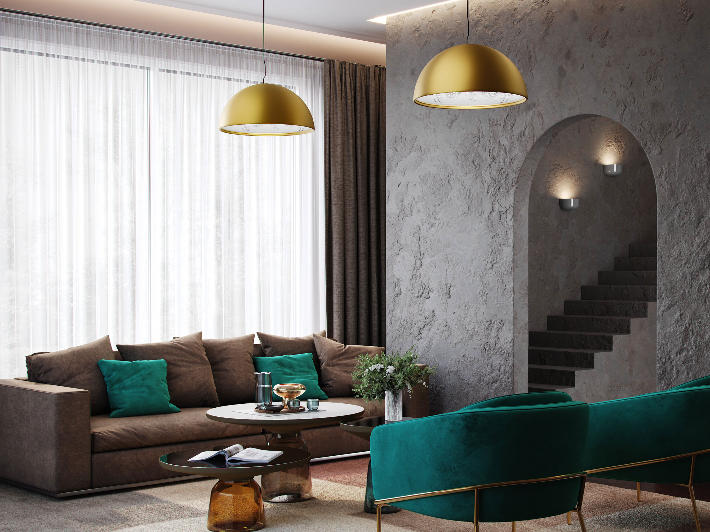 Flos Skygarden 1 lamp, Gold and Brass Lamps